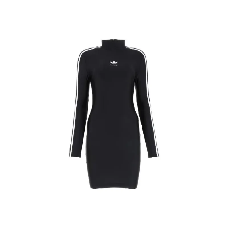 Balenciaga X Adidas Long Sleeve Mini Dress Black-0
