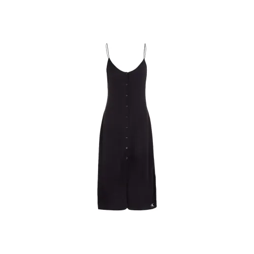 Calvin Klein Logo print Buttoned Midi Dress