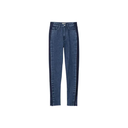 Onitsuka Tiger Ws Denim Pants Jeans Women's Navy Blue