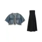 Clothing Sets (Short-Sleeved Coat+Black Dress)