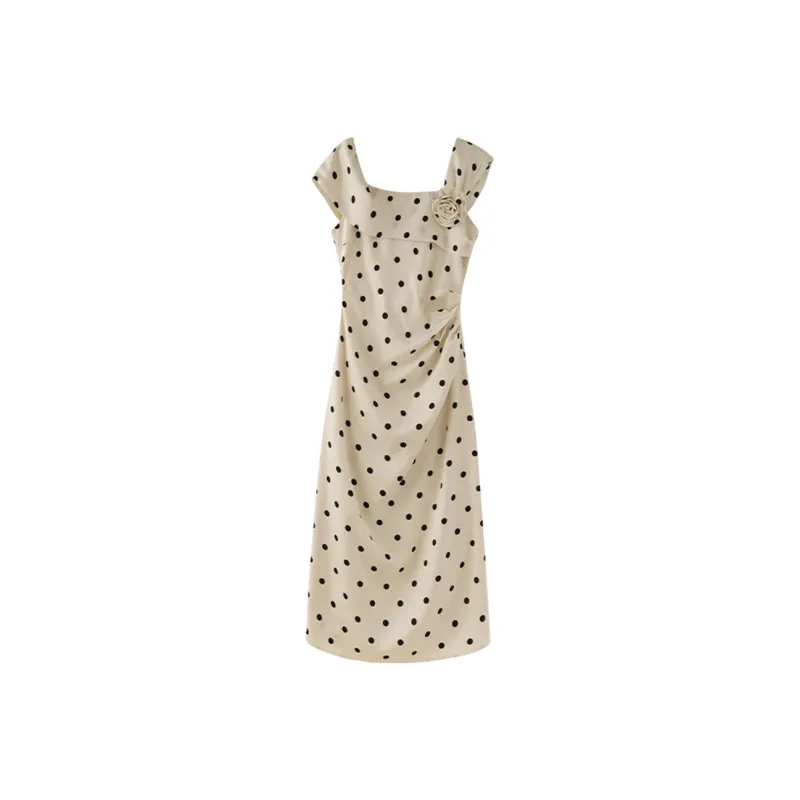 RTNH Short Sleeved Dress Women's Beige-0