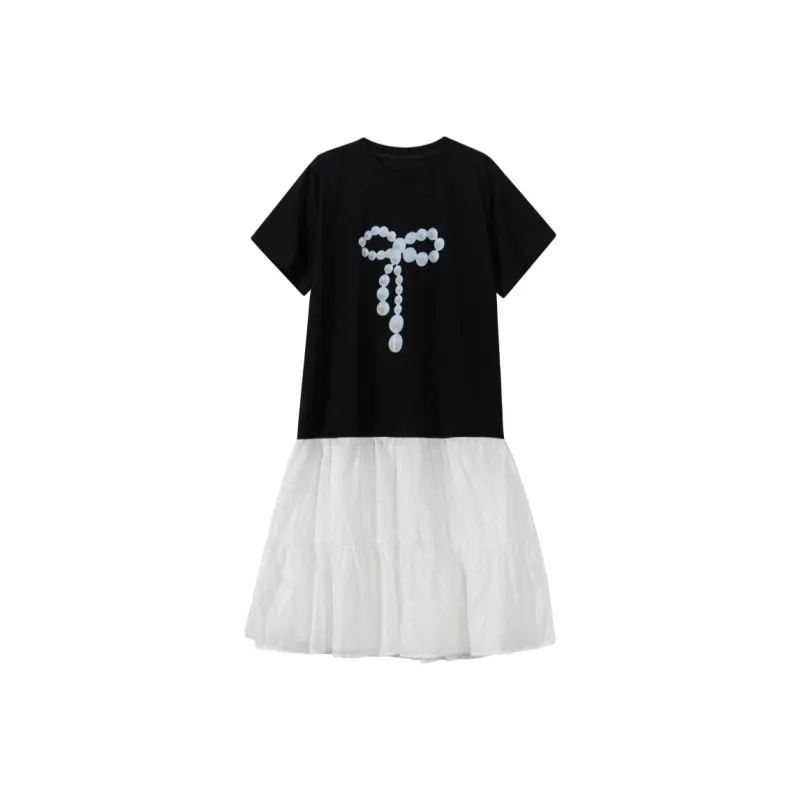 TEME Short Sleeved Dress Women's Black-0