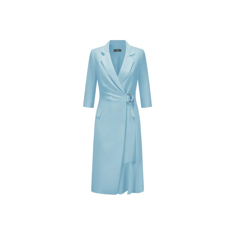 ONE SHALLOW Long Sleeved Dresses Women's Blue-0