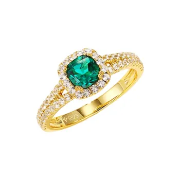 ATTAGEMS 925 Sterling Silver, Emerald Rings Women's Green