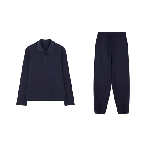 Mo Han Yi Mei Casual Suit Women's Navy Blue