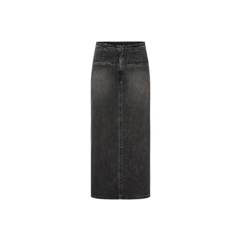 MOCO Denim Long Skirts Women's Denim Black-0
