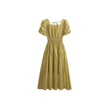 Cypress House Short Sleeved Dress Women's Avocado Green