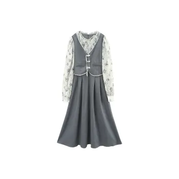 A Paradise For Awakening Long Sleeved Dress Women's Gray