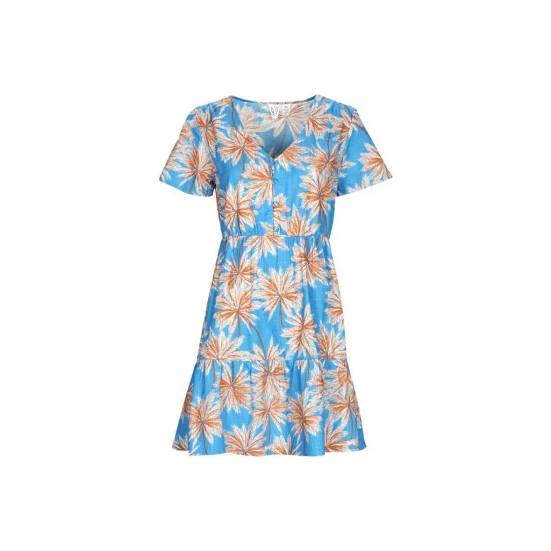 ROXY Short Sleeved Dress Women's Blue-0