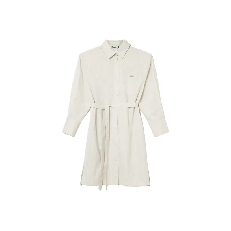 LACOSTE Long Sleeved Dress Women's Gray-0