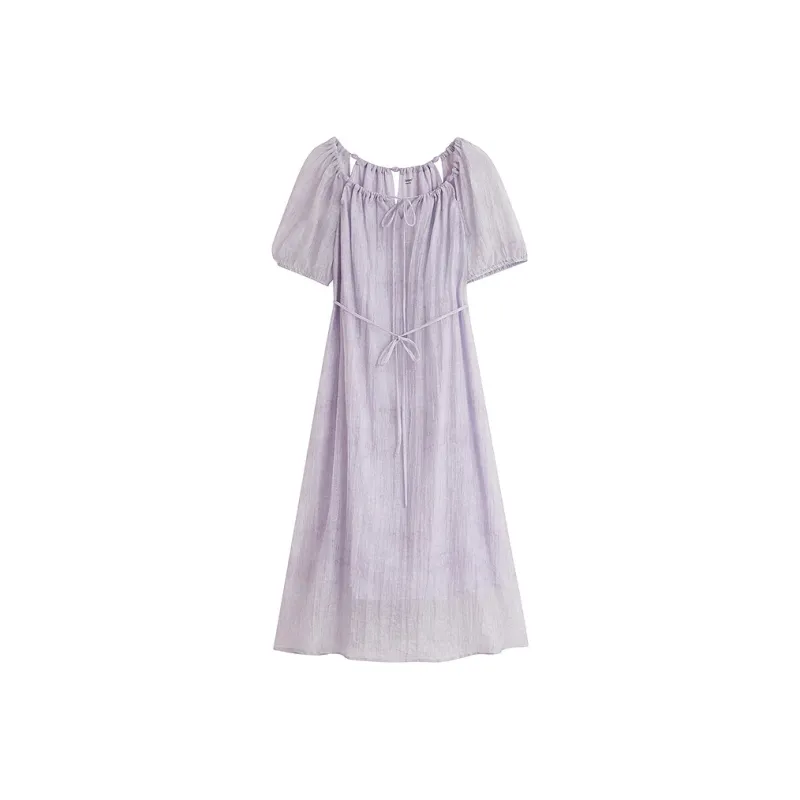 Inman Short Sleeved Dress Women's Smoke Purple-0