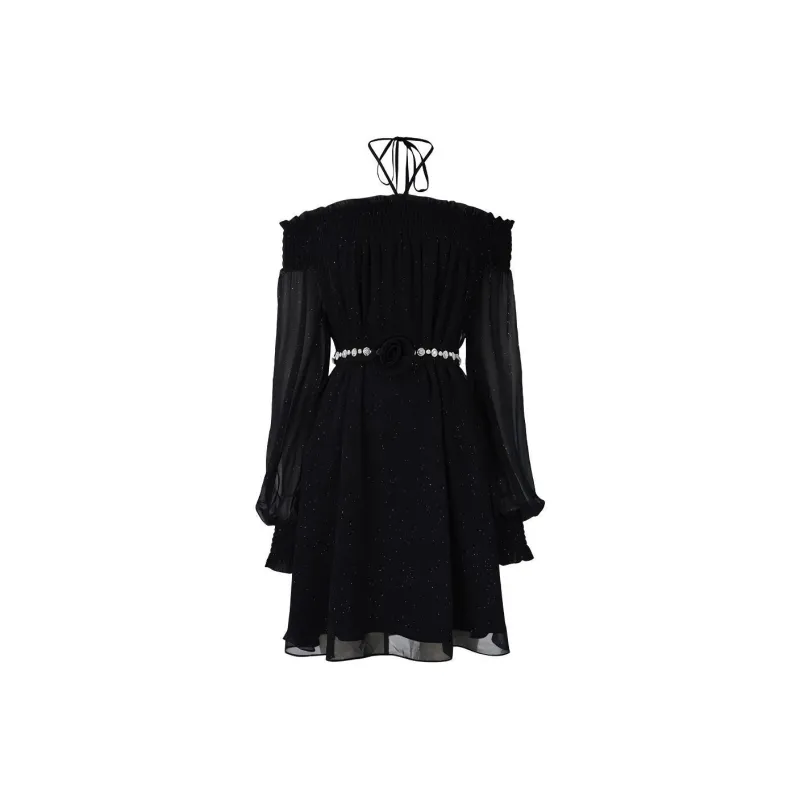Misi Camii Long Sleeved Dresses Women's Black-0