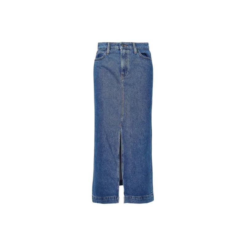 BARBOUR Denim Long Skirt Women's Blue-0