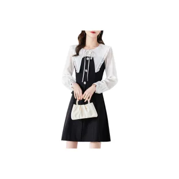 TERRE BLEUE Long Sleeved Dresses Women's White
