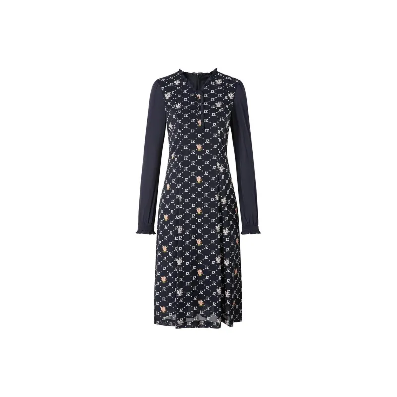 JZ Juzui Dress Women's Floral Dark Blue-0