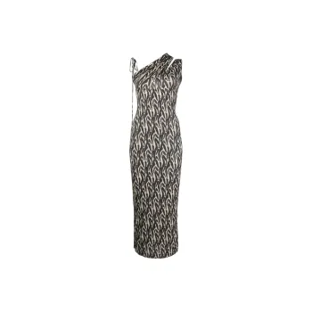 NANUSHKA Printed One shoulder Midi Dress