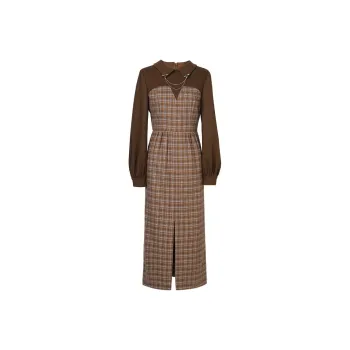 Duffy Fashion Long Sleeved Dresses Women's Chocolate Brown