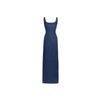 Jacquemus Denim Bustier Maxi Dress