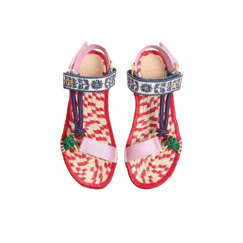 Valentino Lake Powell One Strap Sandals Women's Red-4