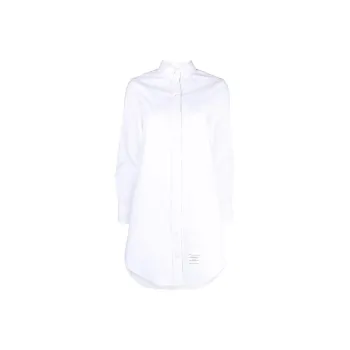 THOM BROWNE Crinkled Curved Hem Shirt Dress