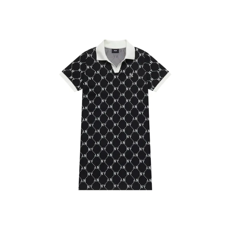 MLB MONOGRAM Collection New York Yankees SS25 Short Sleeved Dress Women's Black-0