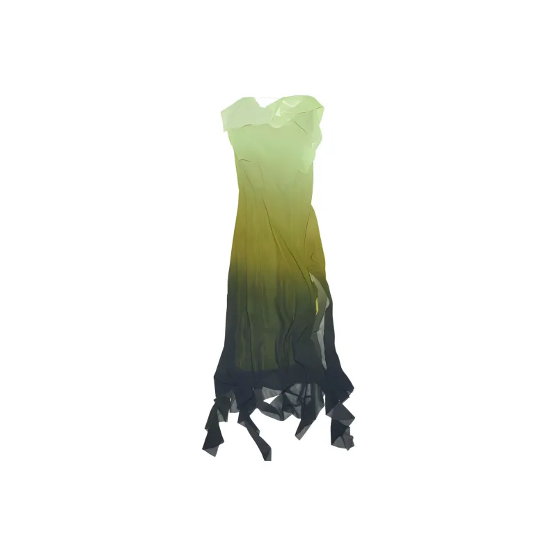 Acne Studios Ruffle Strap Dress Green-0