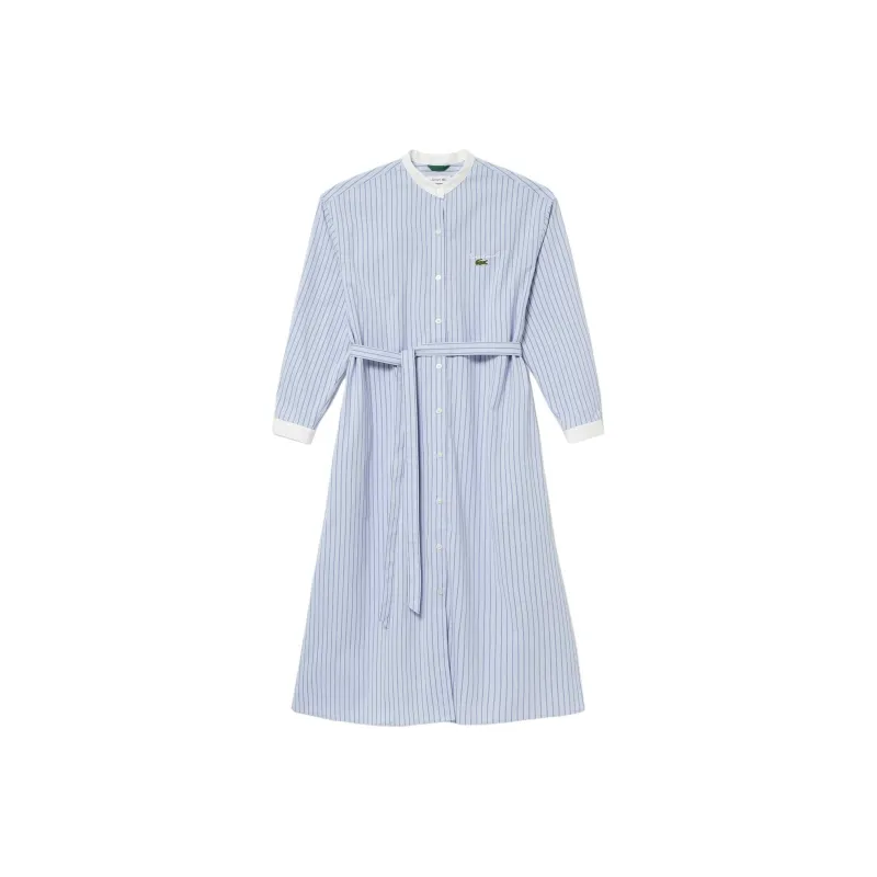 LACOSTE Long Sleeved Dress Women's Light Blue-0