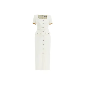 Self portrait Crepe Button Midi Dress
