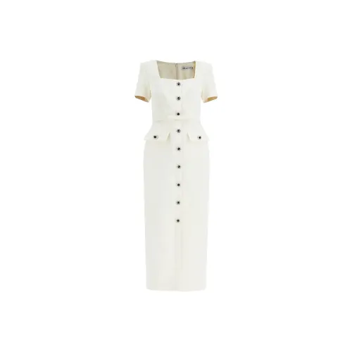 Self portrait Crepe Button Midi Dress