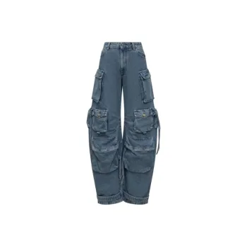 The Attico Fern Logo Embroidered Cargo Jeans