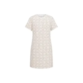 DIOR Short Sleeved Dresses Women's Beige
