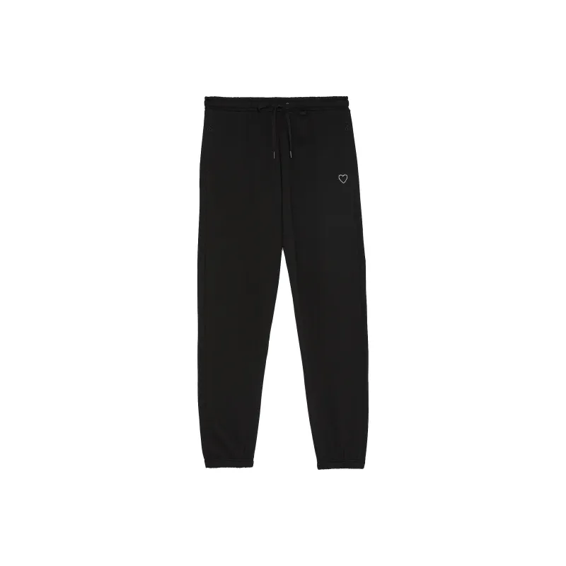 Victoria's Secret Cotton Fleece Jogger Sweatpants/Pure Black Knitted Sports Pants Women's Pure Black-0