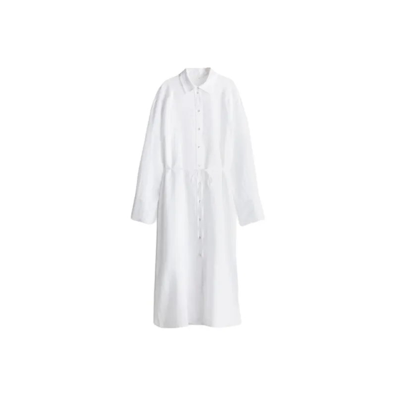 H&M Long Sleeved Dress Women's White-0