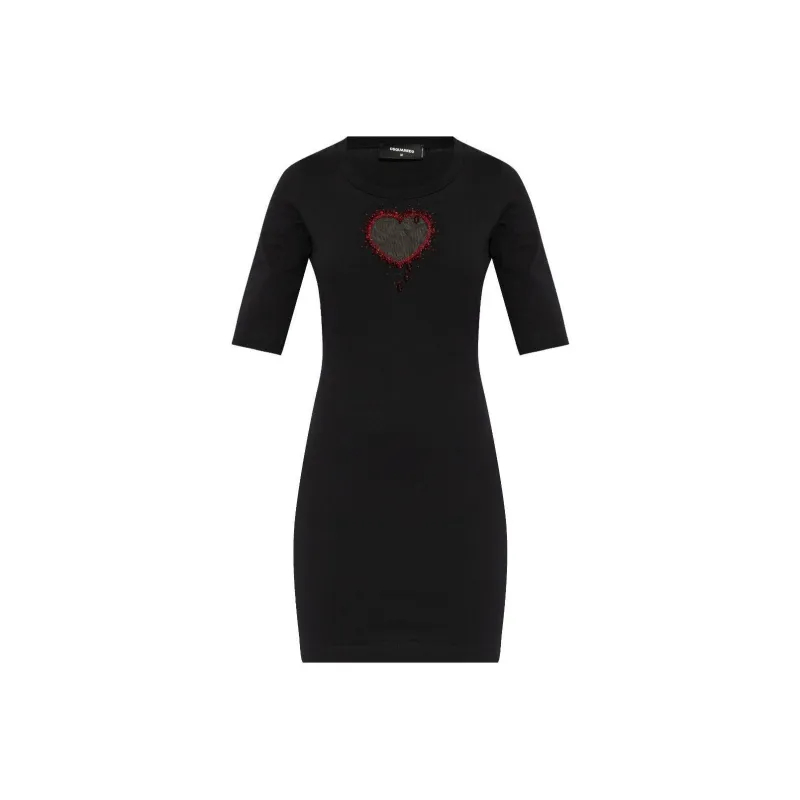 DSQUARED 2 Cut Out Embellished Jersey Dress-0