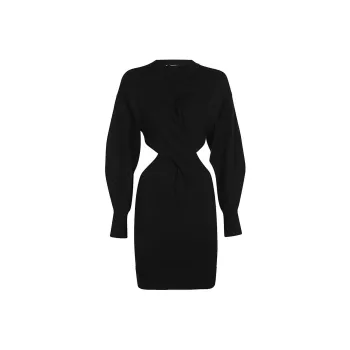 Alexander McQueen Crewneck Long Sleeved Dress
