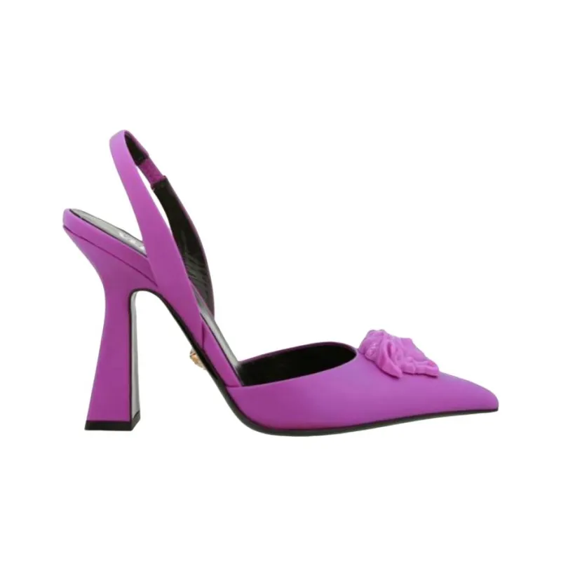 FANSIZHE La Medusa Chunky Heel High Heels Women's Purple-1
