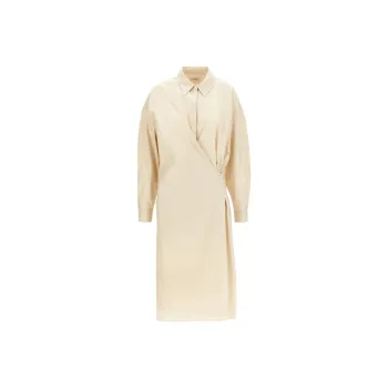 Lemaire Twist Detailed Long Sleeved Midi Dress
