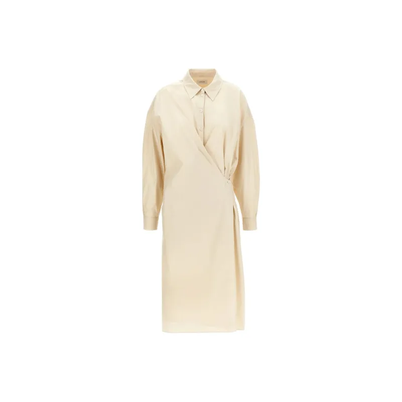 Lemaire Twist Detailed Long Sleeved Midi Dress-0