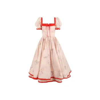 Selkie Collection SS25 Short Sleeved Dress Women's Foundation Sketch Patchwork Print