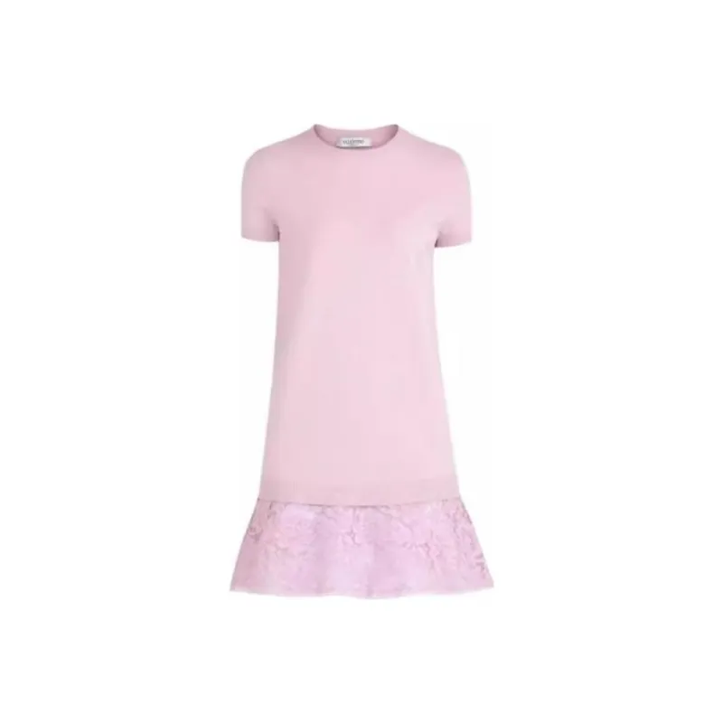 Valentino Short Sleeved Dresses Women's Pink-0