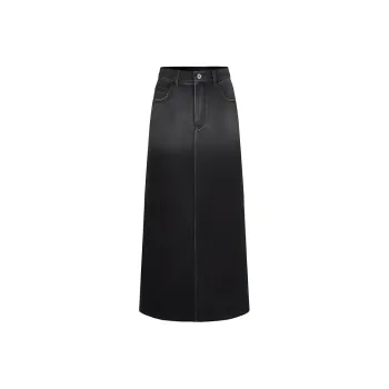 JZ. ANNAKRO Denim Long Skirts Women's Black Gray