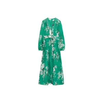 Zimmermann Everley Plunge V Neck Midi Dress