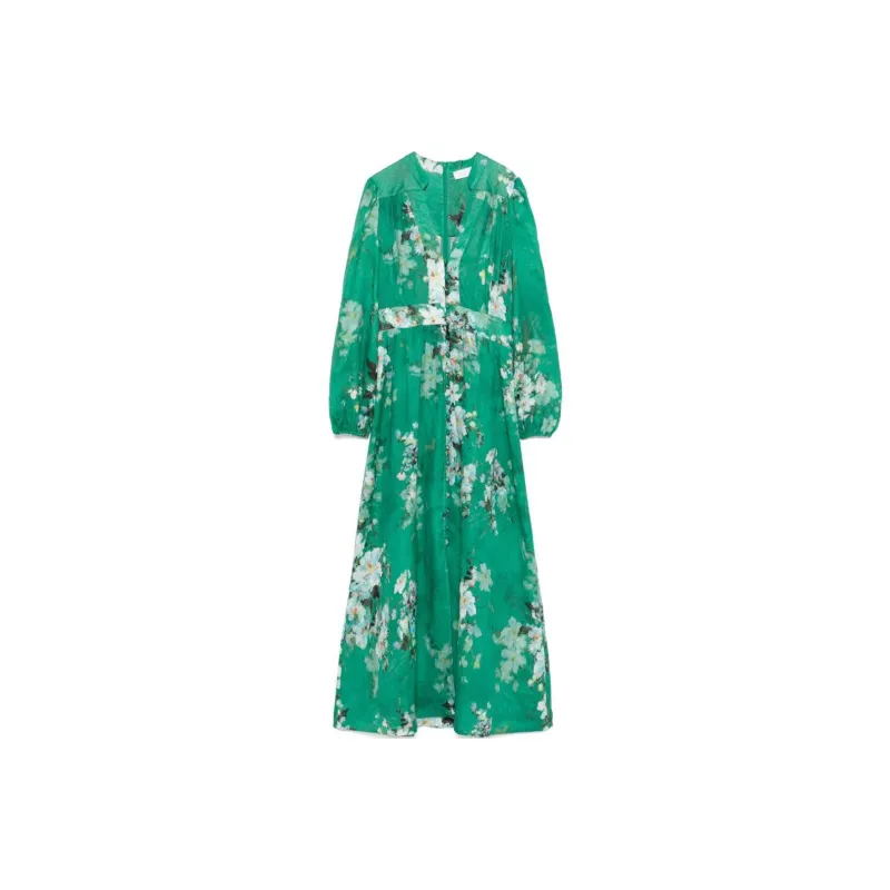 Zimmermann Everley Plunge V Neck Midi Dress-0