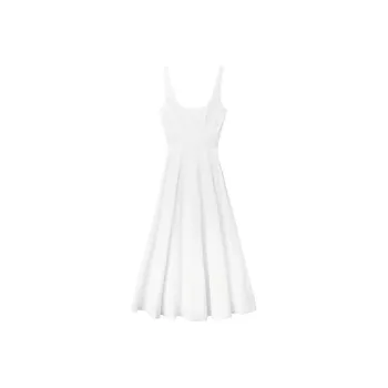 Staud Wells Pleated Corset Waist Long Dress