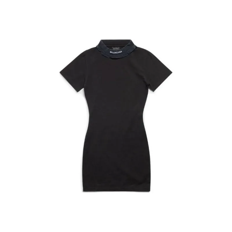 Balenciaga Short Sleeved Dress Women's Black-0