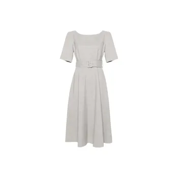 PAROSH SS24 Short Sleeved Dress Women's Medium Gray