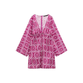 ZARA Long-Sleeved Dresses Women's Dark Purple Red