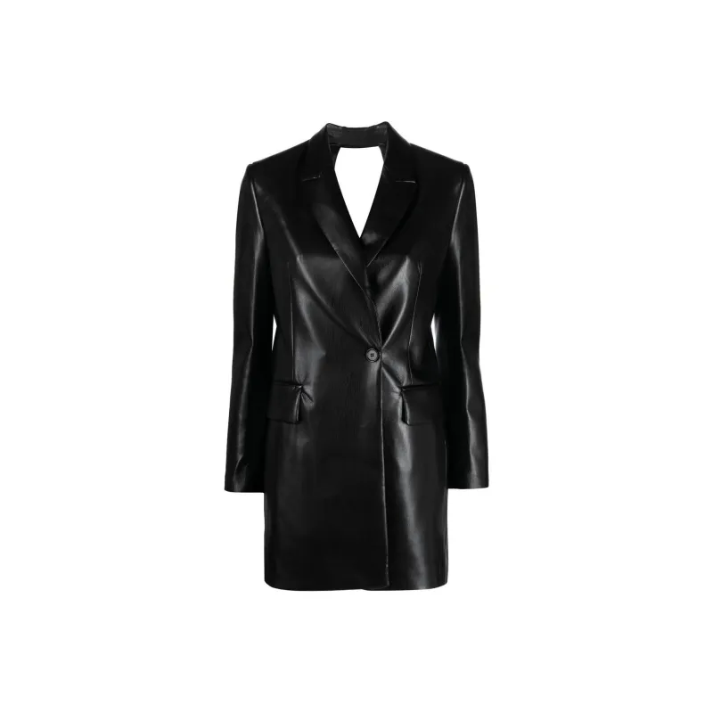 MSGM Faux leather Mini Blazer Dress-0