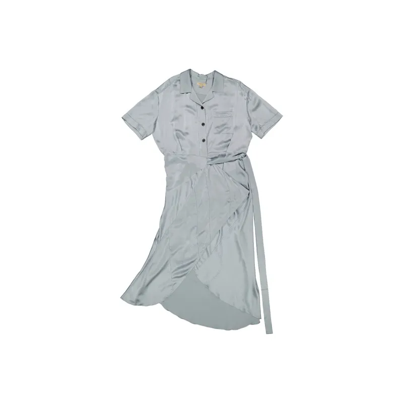 Burberry Short Sleeved Dress Women's Gray-0