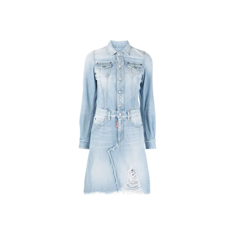 DSQUARED 2 Distressed Denim Dress-0